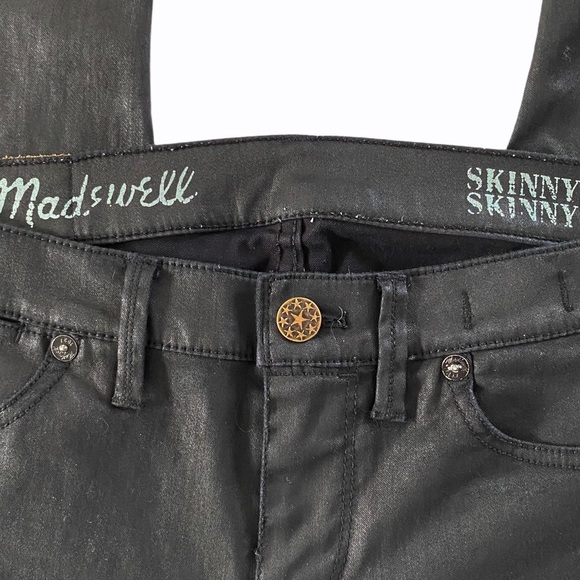 Madewell Skinny Skinny Black Waxed Jean SZ 27 - Picture 8 of 11